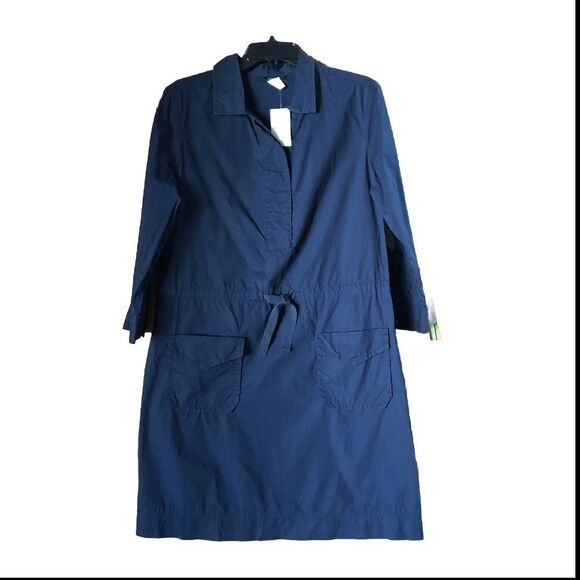 NWT J Crew Collared Roll Tab Sleeve Utility Shirt Dress. - M - Picture 1 of 12